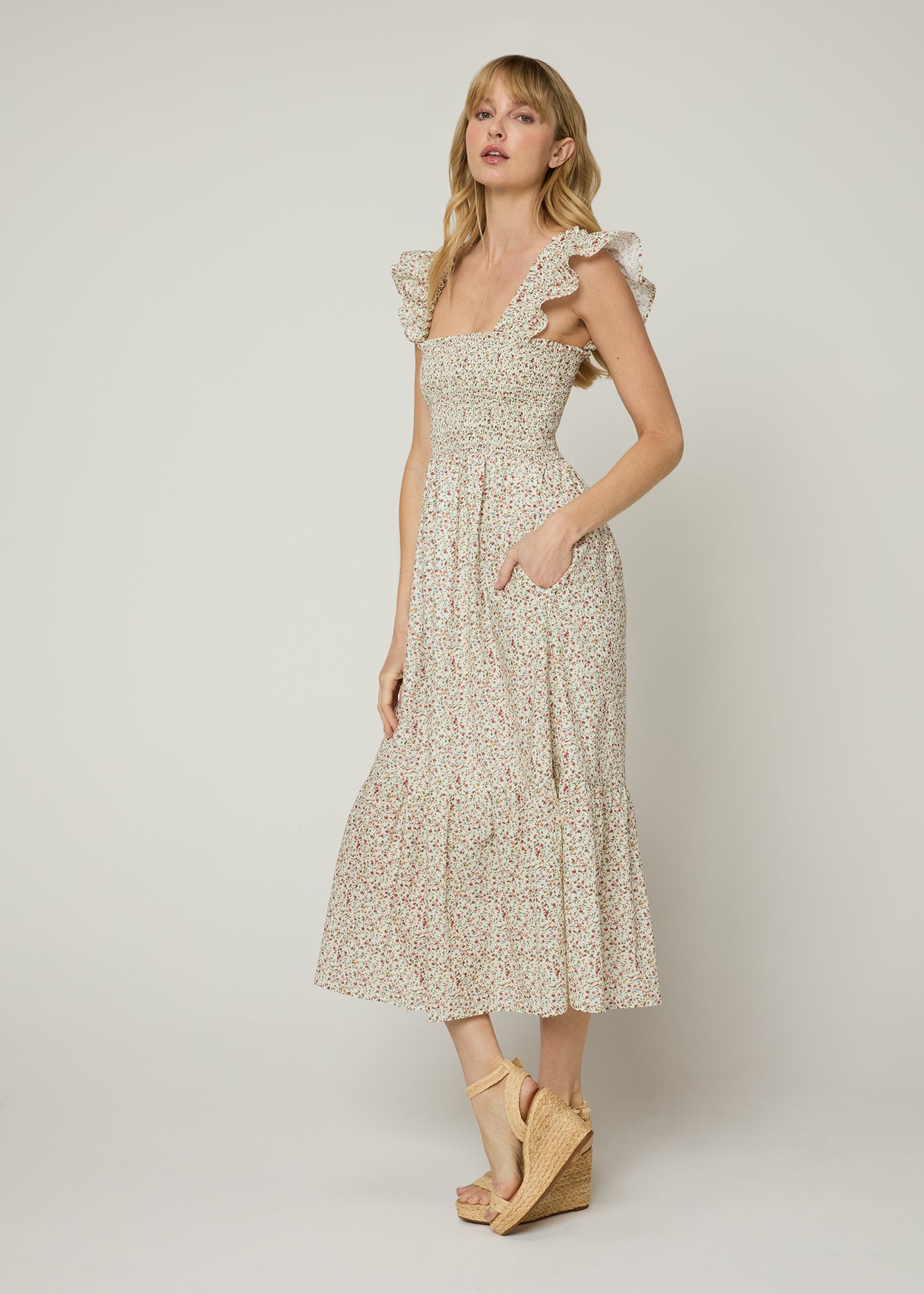 The Flounce Smocked Midi Dress – The Standard Stitch