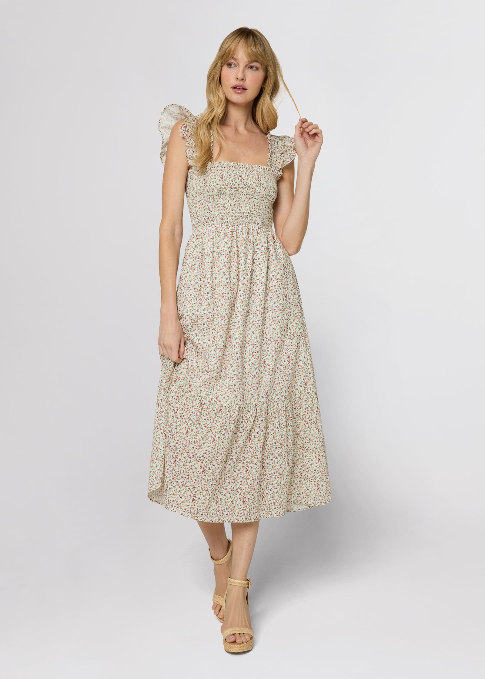 The Flounce Smocked Midi Dress – The Standard Stitch