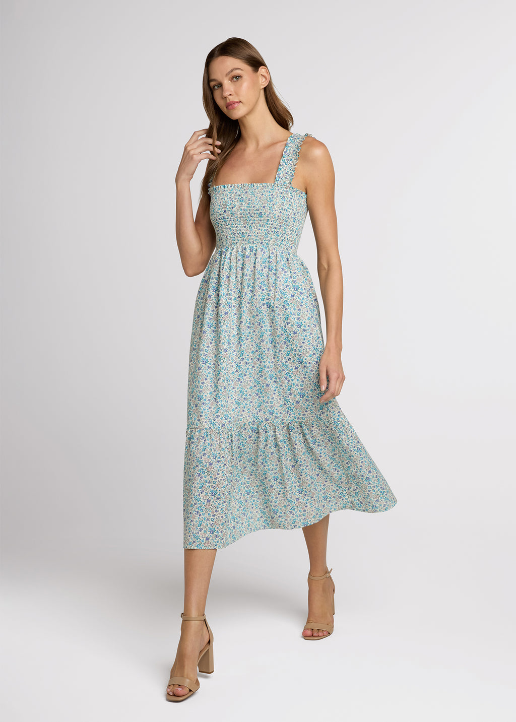 The Smocked Ruffle Tank Midi Dress – The Standard Stitch