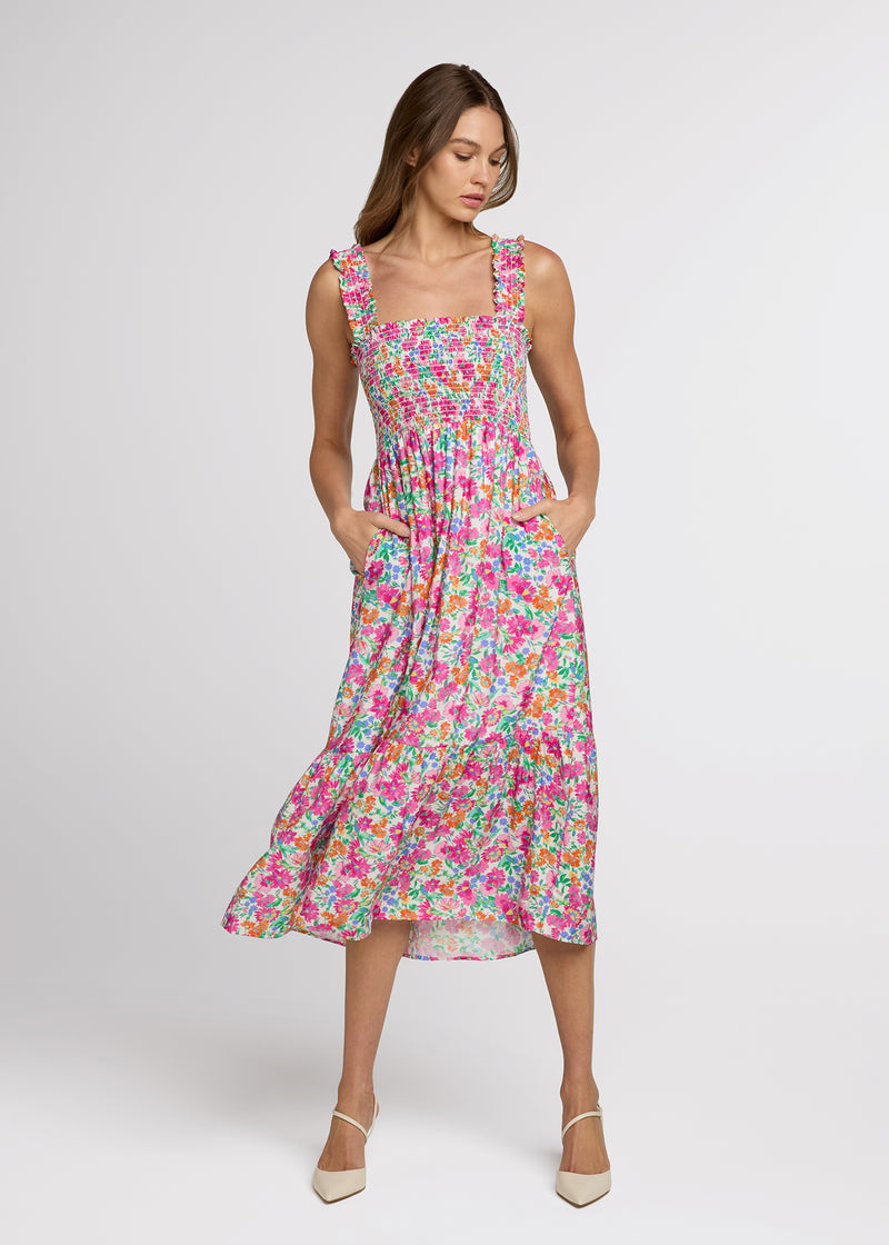 The Smocked Ruffle Tank Midi Dress The Standard Stitch The Smocked Ruffle Tank Midi Dress The Standard Stitch