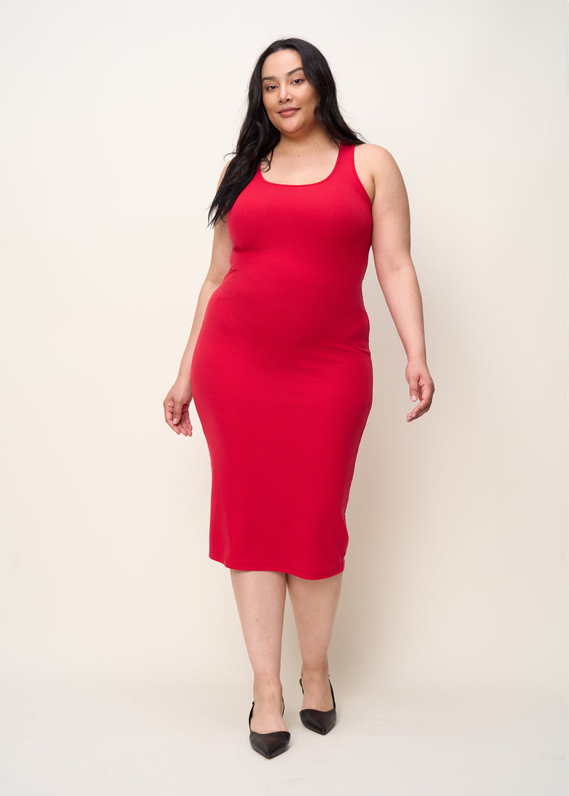 Aemi + Co High-Low Hem Scoop Neck Midi Tank Dress main image 0