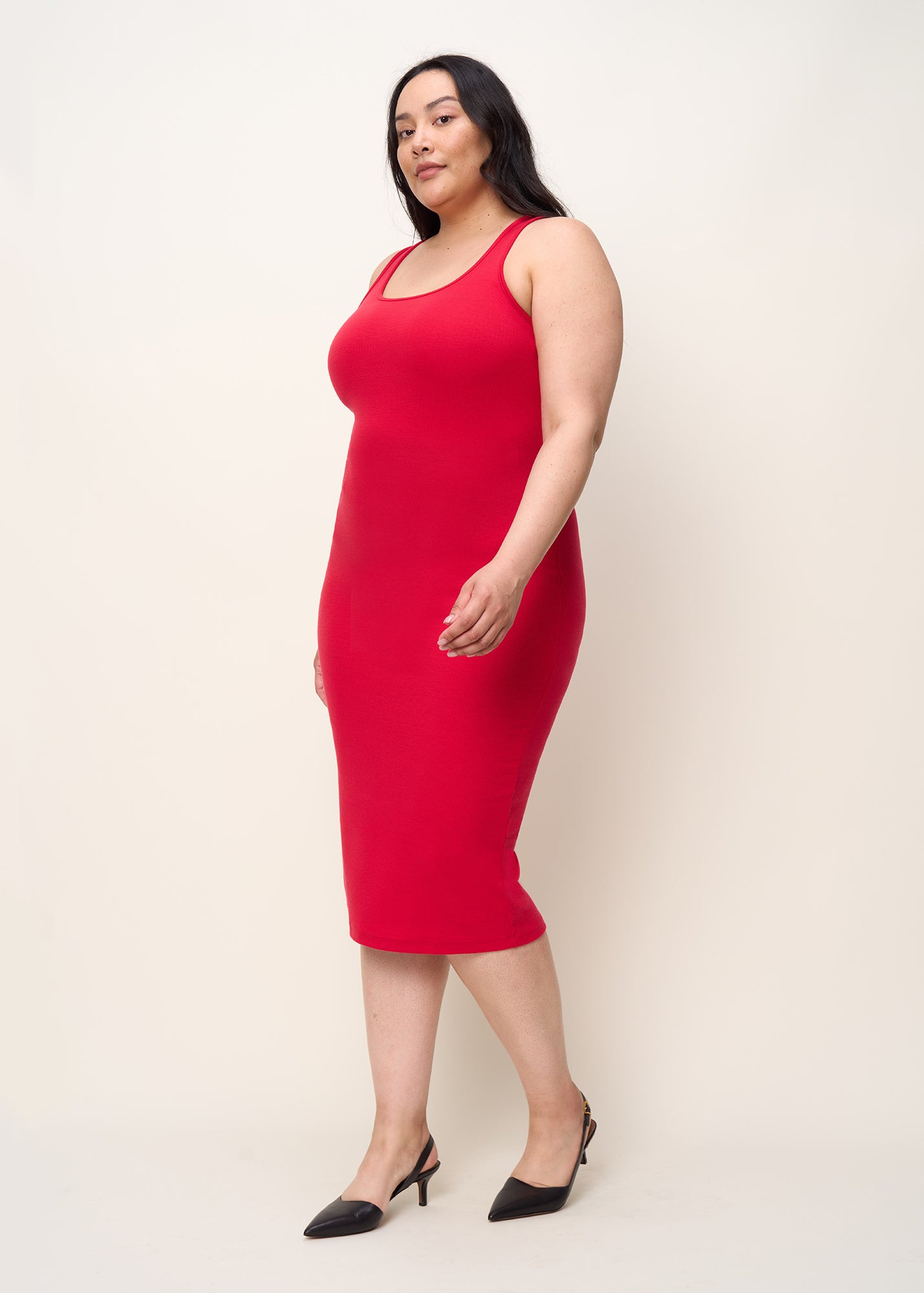 Embroidered Scoop Neck Midi Cami Dress main image 0