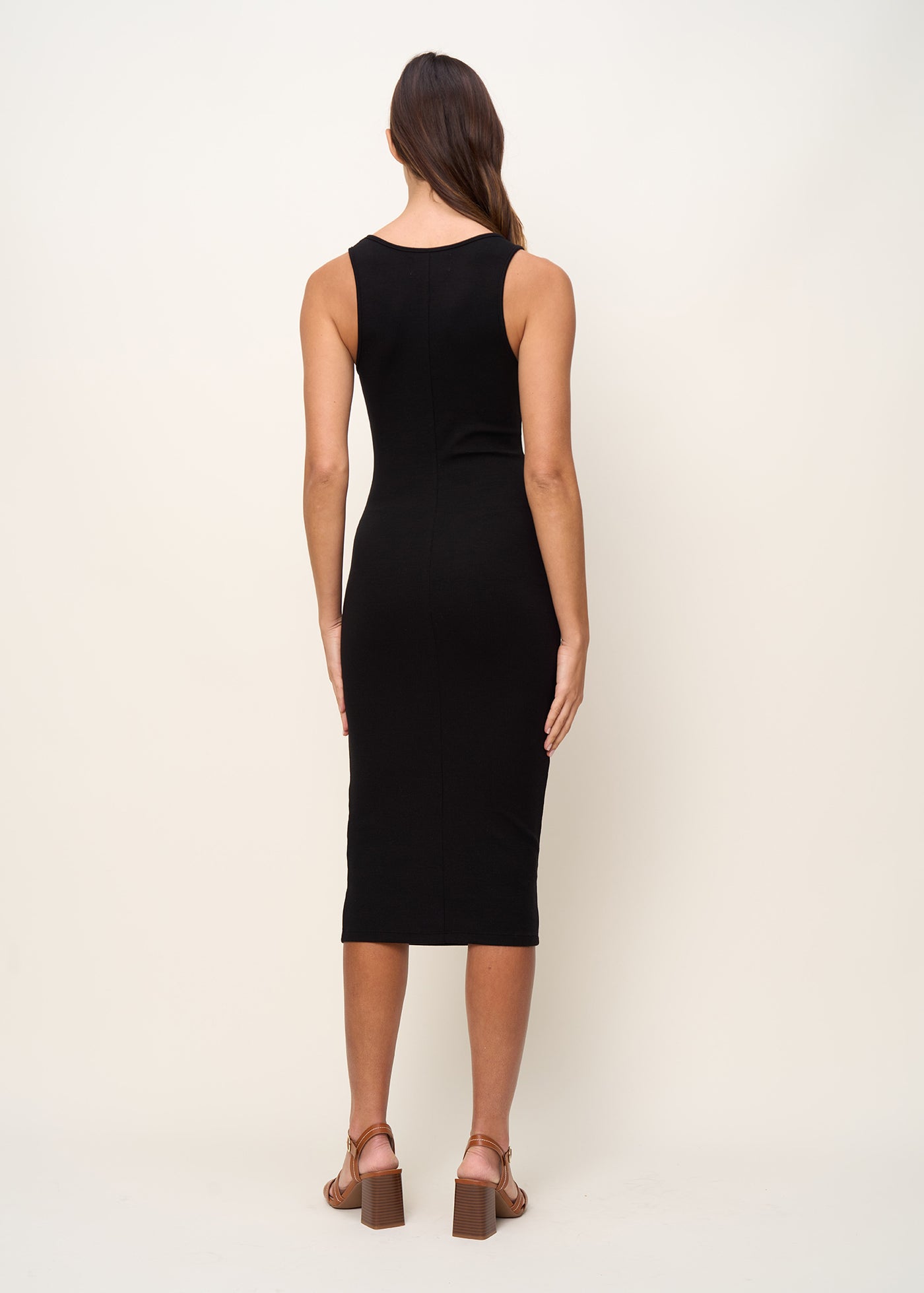 Funeral Dress Little Black Dress Midi Length Marine Layer Black Lexi Rib  Daytime Midi Dress Black