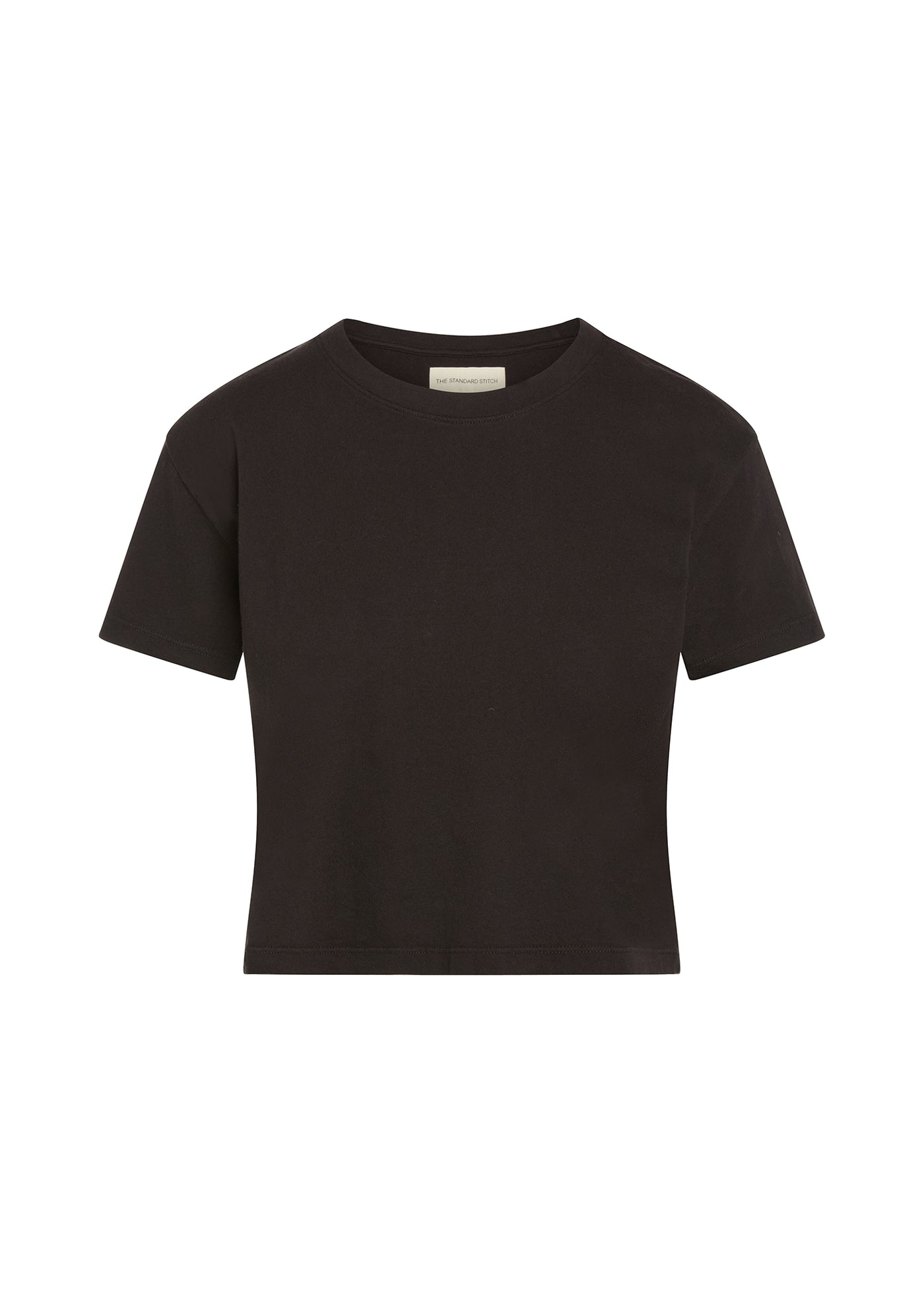 plain black cropped tee