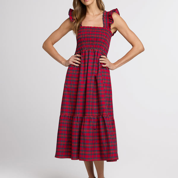 white christmas dresses Sleeveless Boat Neck Swing Plaid Woven Mini Dress – Cultured Cloths Apparel  & Accessories main image 1